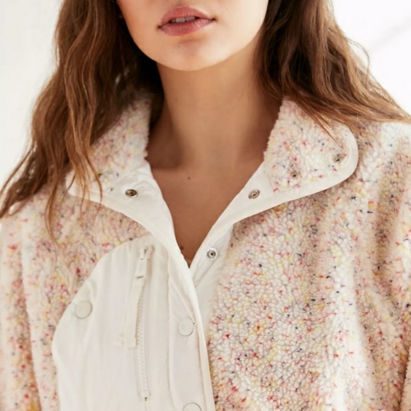 Free People Hit the Slopes Fleece Jacket in Confetti Combo, size XS, no flaws - Picture 4 of 5